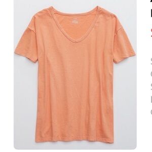 Aerie Distressed V-Neck Boyfriend T-Shirt